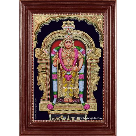 Murugan 3D Embossed Tanjore Painting Murugan 3D Embossed Tanjore