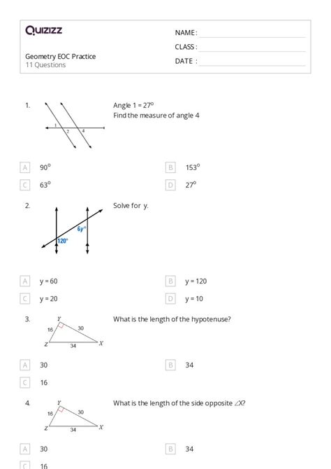 50+ Geometry worksheets for 8th Grade on Quizizz | Free & Printable