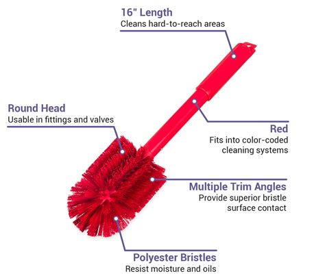 Carlisle 40005c05 16 Sparta® Multi Purpose Brush W Polyester Bristles Plastic Red