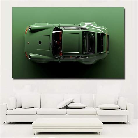 Porsche Wall Art Canvas Living Room Decor Porsche Carrera Green