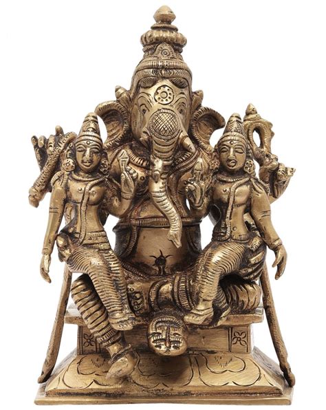 Lord Ganesha With Riddhi And Siddhi Etsy