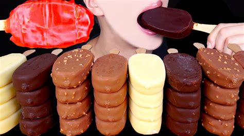 ASMR FROZEN FRUIT ROLL UPS MAGNUM CHOCOLATE ICE CREAM NUTELLA DESSERT