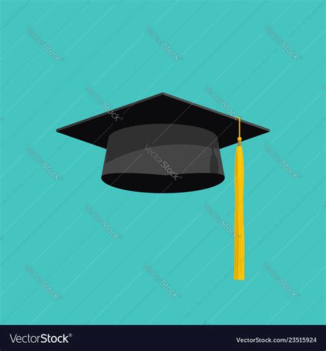 Graduation cap isolated on blue background Vector Image