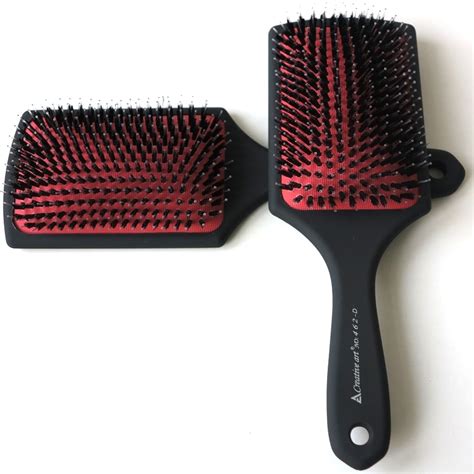 Brosse à cheveux à grande palette 3 pièces manche en plastique givré