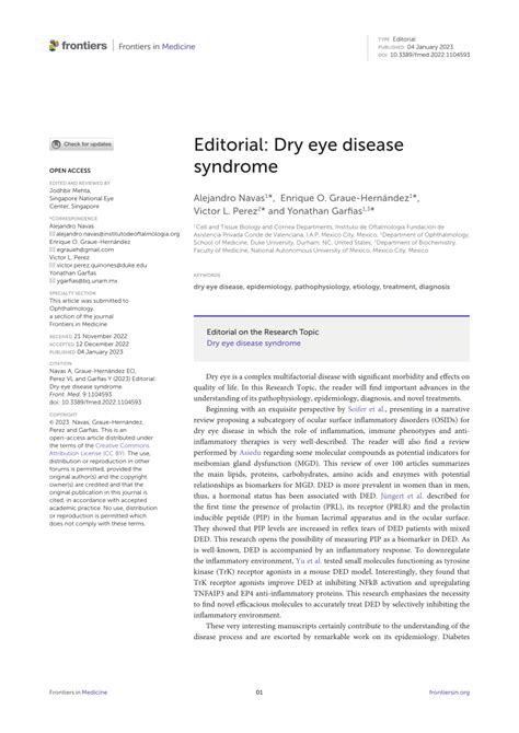 Pdf Editorial Dry Eye Disease Syndrome