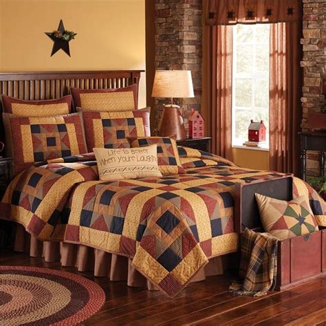 patchwork star bedding | primitive country quilt | Home decor bedroom ...