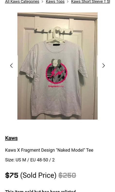 Original Fake X Fragment Design X Kaws Naked Model Tee Men S Fashion