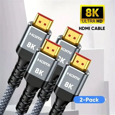 Paquete De Cables Hdmi De K Cord K Trenzada De Alta Velocidad