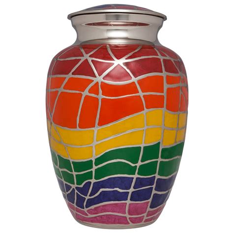 Buy Ansons Urns Rainbow Cremation Urn With Silver Accents Funeral Urn