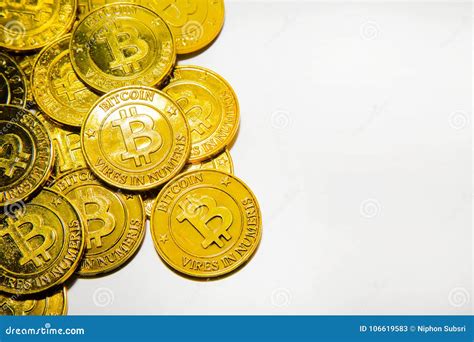 Gold BitcoinÂ or BTCimage Macro Shots Crypto Currency Bitcoin C Stock