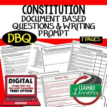 Constitution Document Based Questions Dbq American History Tpt