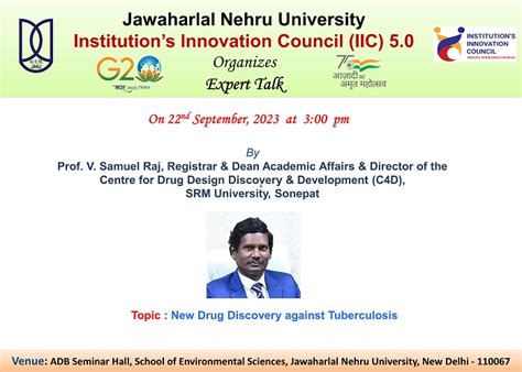 IIC5.0, JNU organising an Expert Talk by Professor V. Samuel Raj on ...