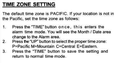 How do I reset the time zone on my Sharp atomic clock?