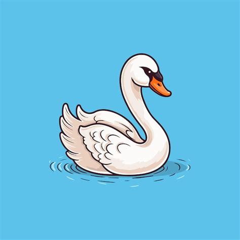 Premium Vector | Cute swan cartoon vector illustration