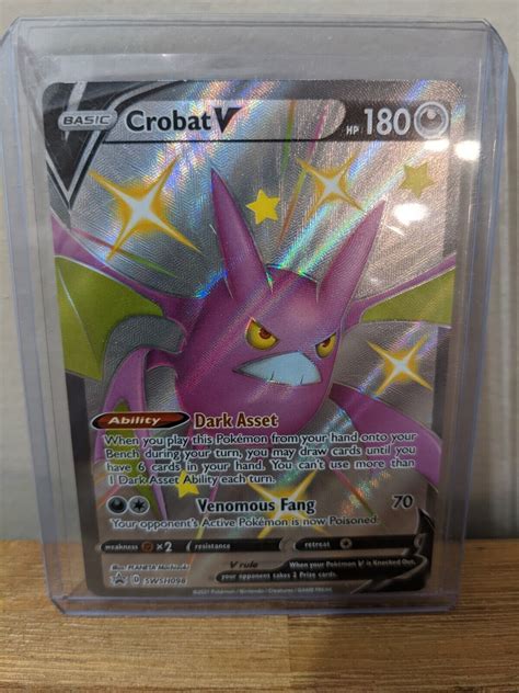 Crobat V SWSH098 = Promo Shiny Full Art Rare = Pokemon Shining Fates ...