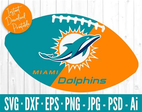 Miami Dolphins Football SVG Football Svg Files For Cricut | Etsy