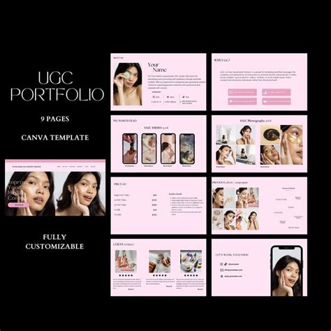 Ugc Portfolio Template Canva Ugc Portfolio Pink Portfolio Template