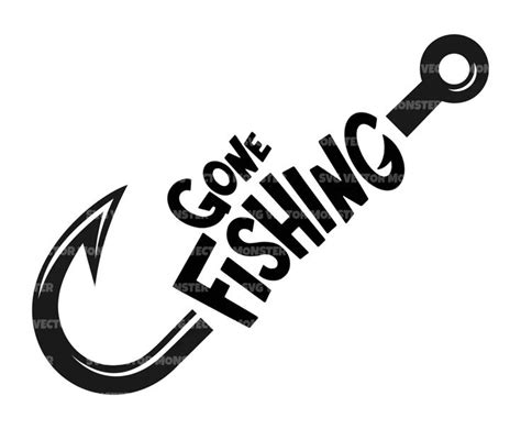 Fishing Hook Svg, Gone Fishing Svg, Bass Fish Svg, Fisherman Svg ...