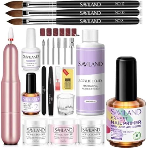 Saviland Acrylic Nail Kit With Drill With 15ml Nail Primer