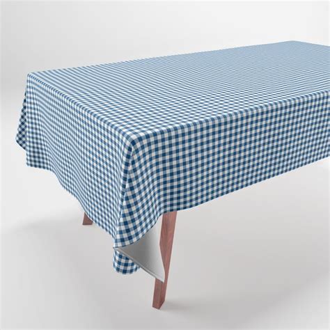 Classic Blue Gingham Check Tablecloth By Junkydotcom Society6