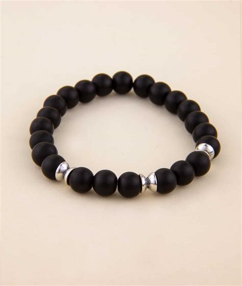 Pulsera Hombre Piedra Nix Y Plata Sira S Jewelry