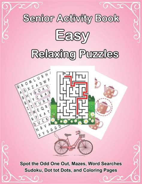 Senior Activity Book Easy Relaxing Puzzles Includes Spot The Odd One