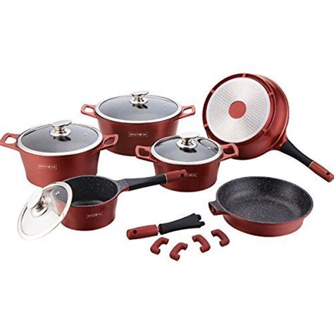 Royalty Line C Set De Cuisine Pi Ces Pierre Rouge Pi Ces