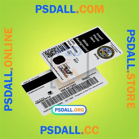 USA Military ID Card PSD Template - psdall.org