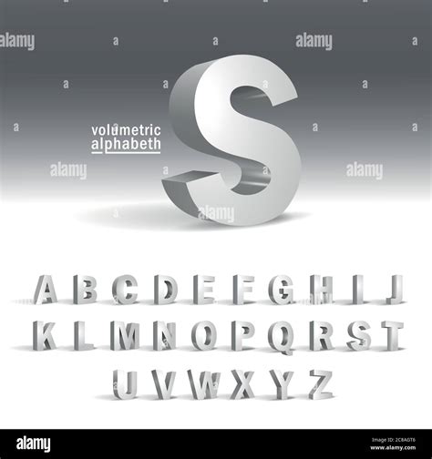 3d Alphabet Template Volumetric Alphabet Design Alphabet In Modern Style Elegant Decoration