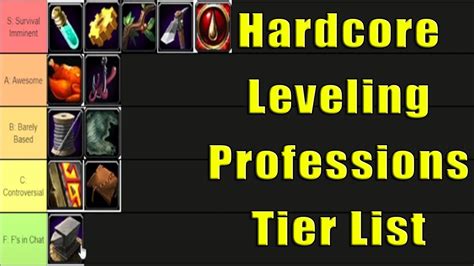 Vanilla Wow Hardcore Leveling Professions Tier List Youtube