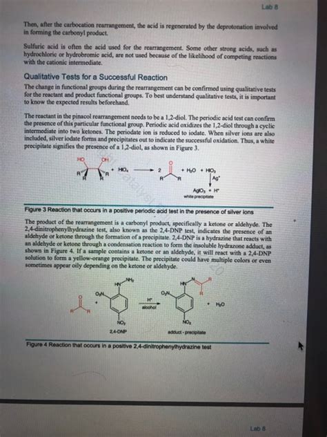 Solved Lab 8 Pinacol Rearrangement Objectives Conduct A Chegg