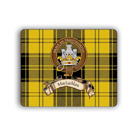 Maclachlan Scottish Clan Dress Tartan Crest Computer Mouse Pad Etsy