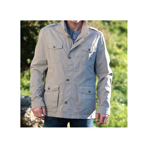 Out Of Ireland Cream Canvas Safari Jacket Men Outlet Le Comptoir Irlandais