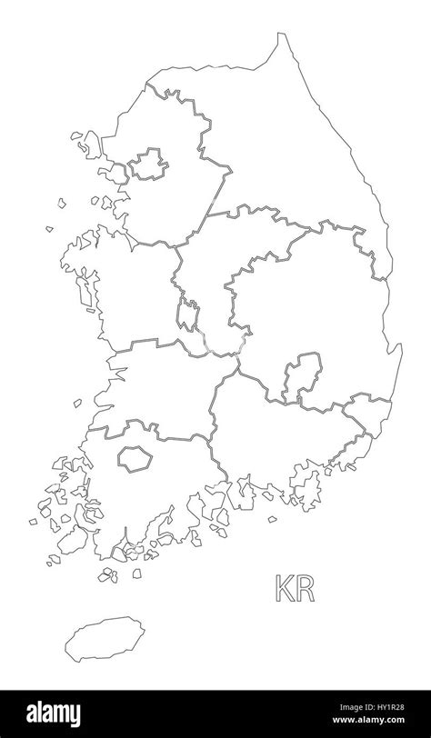 North And South Korea Outline Map