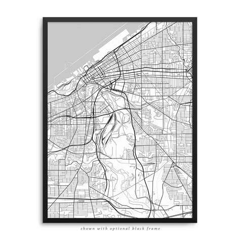 Cleveland Ohio Poster – City Map Decor