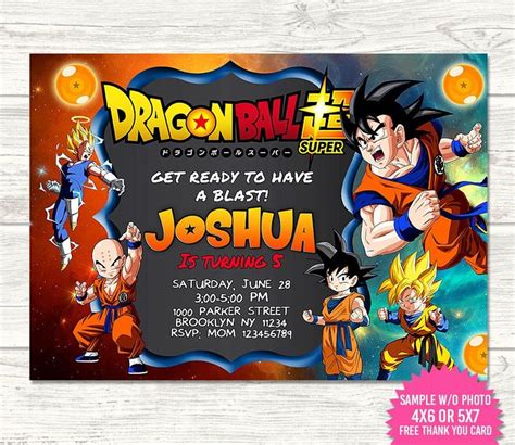 Dragon Ball Z Invitation Dragon Ball Z Birthday Invites 2019 Make