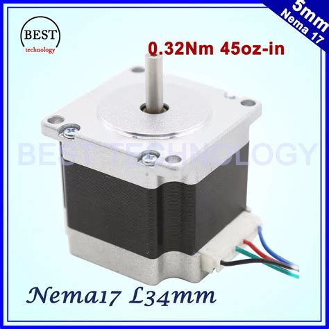 Free Shipping Nema17 Stepper Motor 0 32 N M 45Oz In 42x34mm Stepping