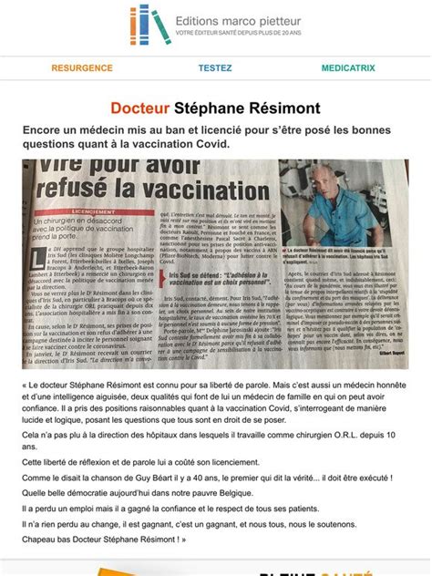 Natura Medicatrix Dr Stphane Rsimont Vir Pour Avoir Refus La