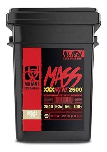 Gainer Mutant Mass Xxxtreme 2500 22 Lb Ganador De Peso Sabor Vainilla