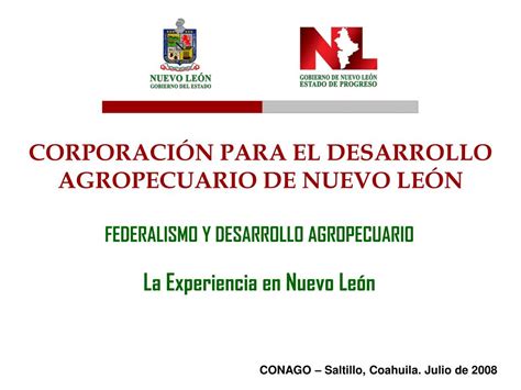 Ppt Corporaci N Para El Desarrollo Agropecuario De Nuevo Le N