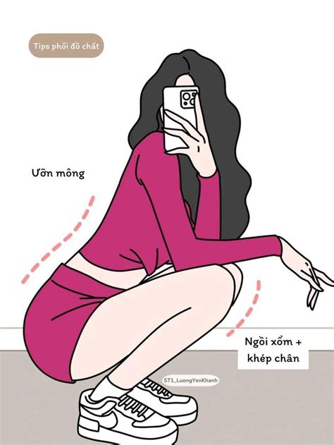 A Woman Kneeling Down While Taking A Selfie With Her Cell Phone In Her Hand