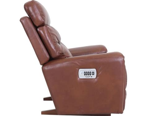 La Z Boy Soren Brown Leather Power Headrest Rocker Recliner Homemakers