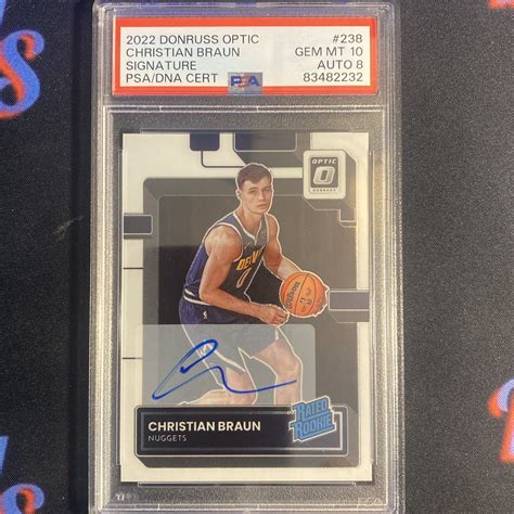 Donruss Optic Christian Braun Rated Rookie Signature Psa Ebay