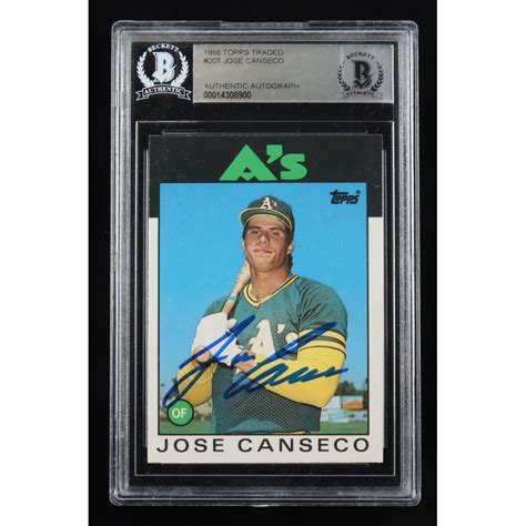 Jose Canseco Signed 1986 Topps Traded 20T RC BGS Pristine Auction