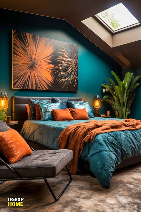 Deep Teal And Burnt Orange Bedroom Sophisticated Modern Boho Retreat In 2023 Bedroom Orange