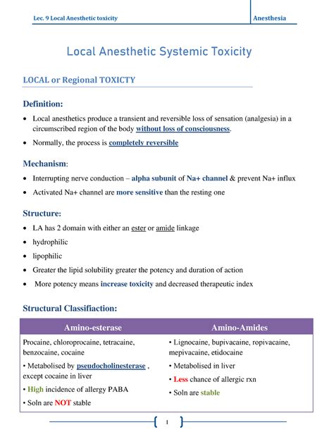 Local Or Regional Anethetic Toxicity Local Anesthetic Systemic Toxicity Local Or Regional