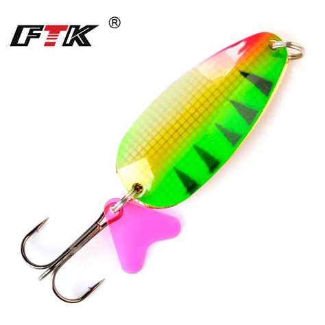 Ftk Pc Metal Fishing Lure Spinner Bait G G G Carp Double Spoon