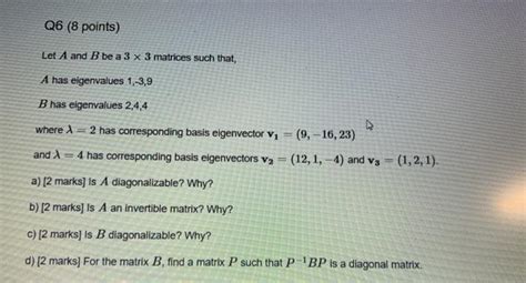 Solved Q Points Let A And B Be A X Matrices Such Chegg