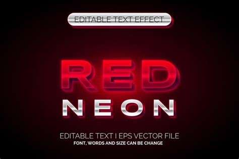 Effet de texte modifiable néon rouge Vecteur Premium