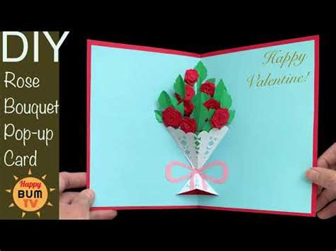 136 HOW TO MAKE ROSE BOUQUET POP UP CARD I DIY VALENTINE CARD I